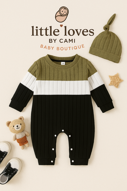 Olive Grove Romper & Hat Set