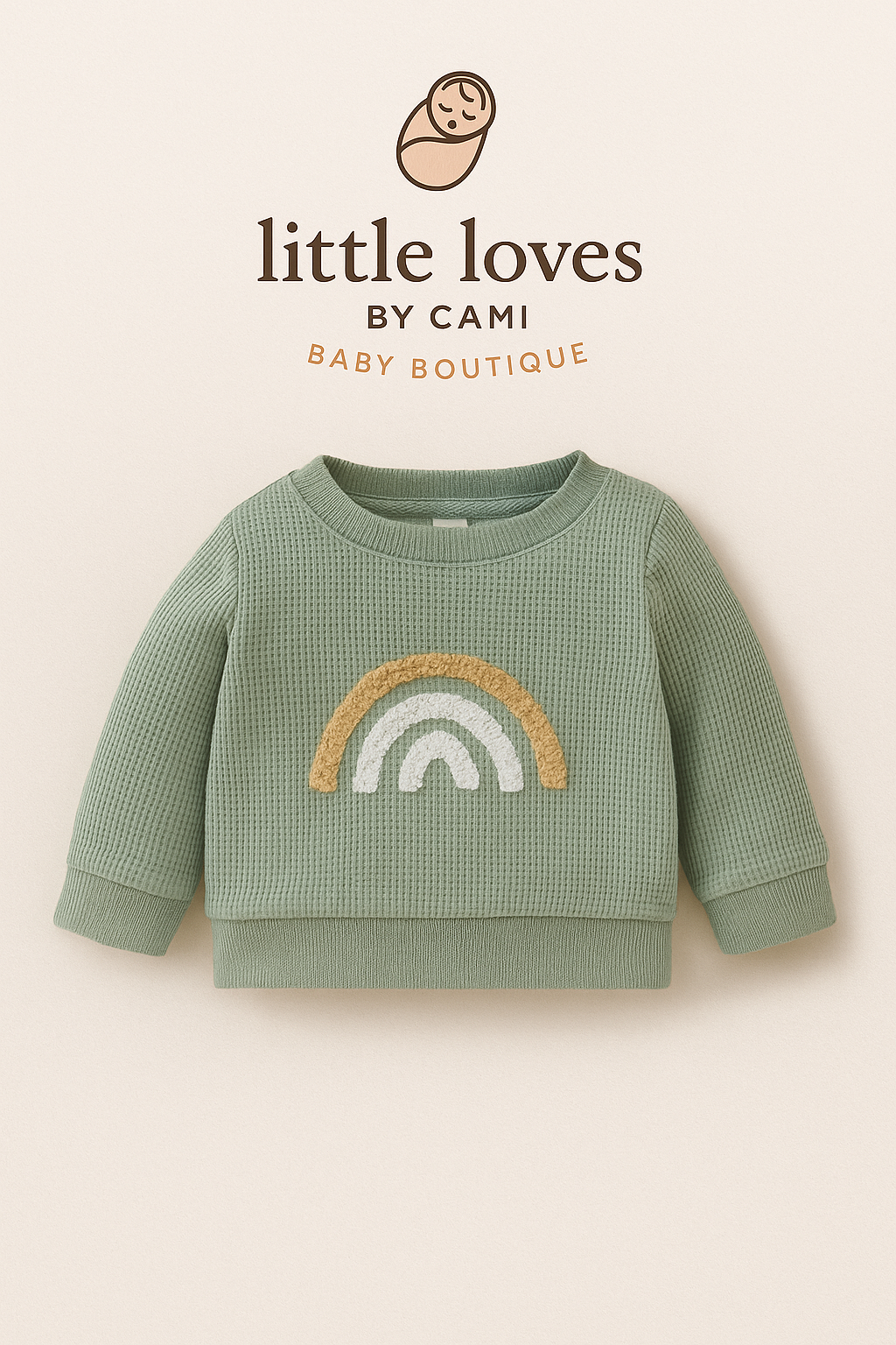 Soft Sage Rainbow Pullover